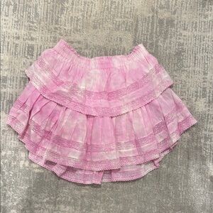 LoveShackFancy Pink Ruffled Skirt